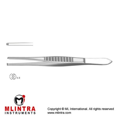 Mod. USA Dissecting Forceps 1 x 2 Teeth Stainless Steel, 12 cm - 4 3/4"